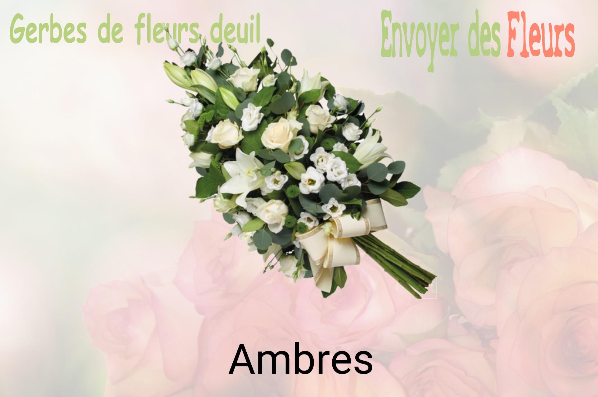 Gerbe de fleurs de deuil livrée à Ambres